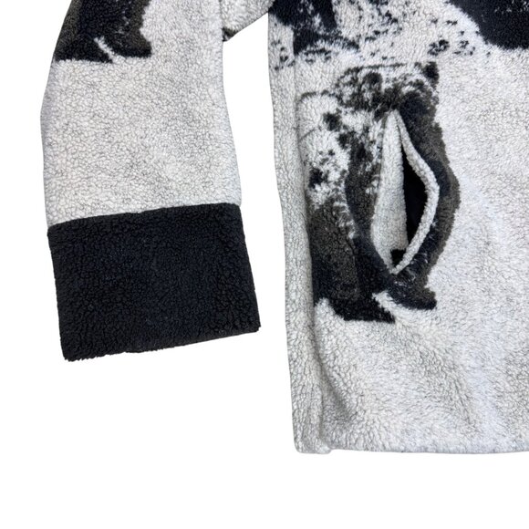 Vintage 90's Nordic Lights Fleece Jacket Snow Polar Bears scene Men's size M - Picture 6 of 13